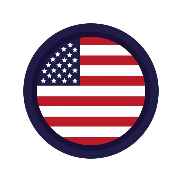 États-Unis d'Amérique timbre circulaire drapeau — Image vectorielle