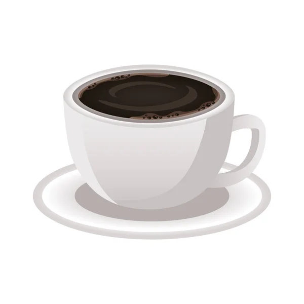 Кофе чашка пить в блюдо — стоковый вектор