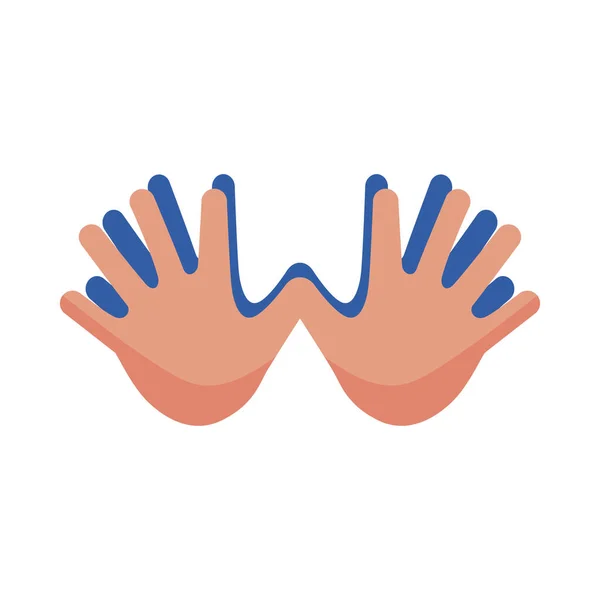 Síndrome de Down dos manos icono de estilo plano — Vector de stock