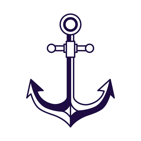 Anker zee symbool lijn pictogram — Stockvector