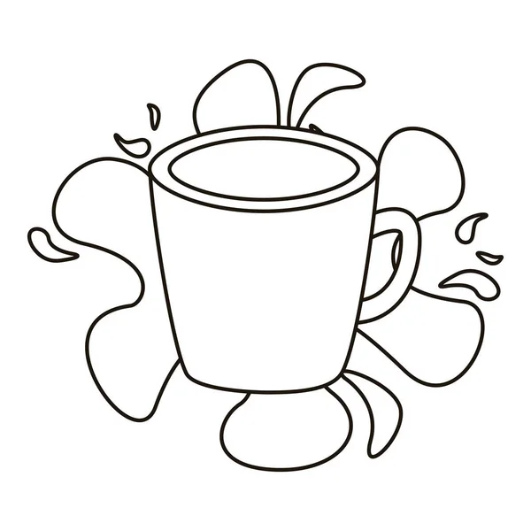 Kaffe mugg dricka stänk linje stil ikon — Stock vektor