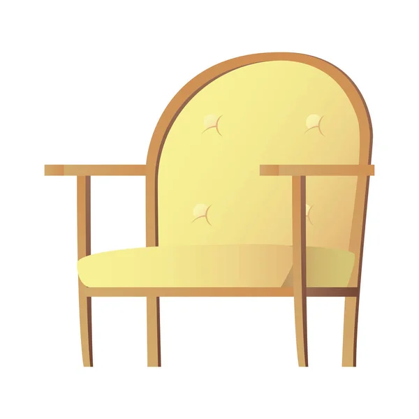 Желтый диван диван мебельный дом изолирован — стоковый вектор