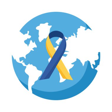 down sendromu kampanya kurdelesi Dünya gezegeninde düz stil simgesi