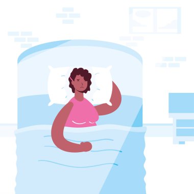 Uykusuzluk çeken afro kadın.