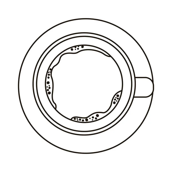 Kaffe kopp dryck airview linje stil ikon — Stock vektor