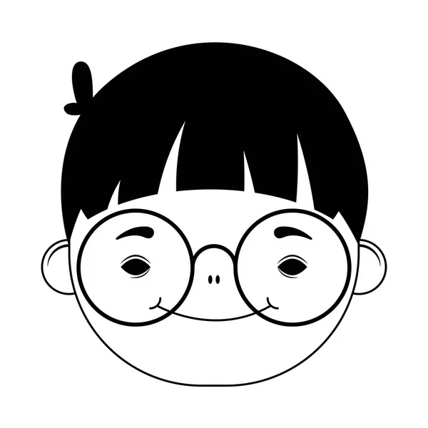 Счастливый маленький мальчик в очках — стоковый вектор