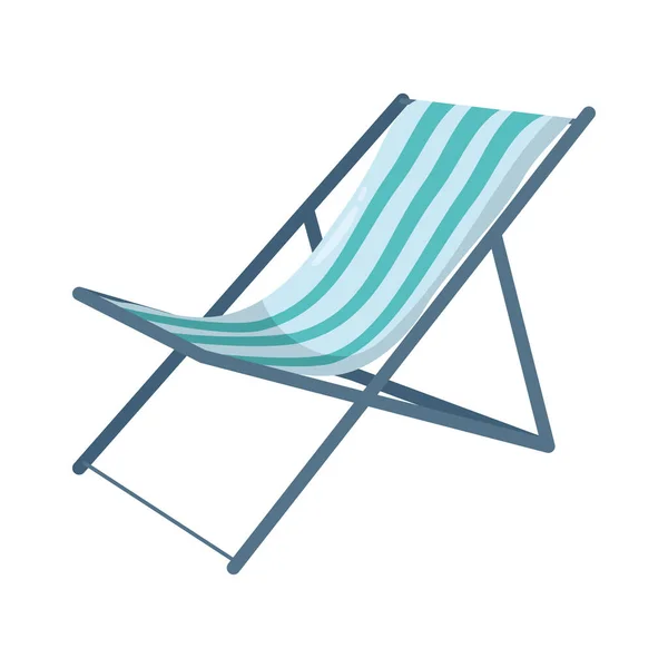 Plaj sandalyesi düz stil simgesi — Stok Vektör