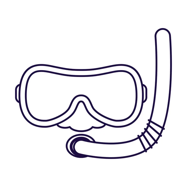 Snorkel accessory line style icon — Stock Vector