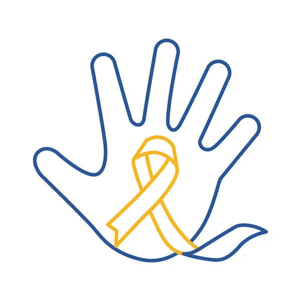 Ruban de campagne de syndrome duvet dans l'icône de style de ligne de main — Image vectorielle