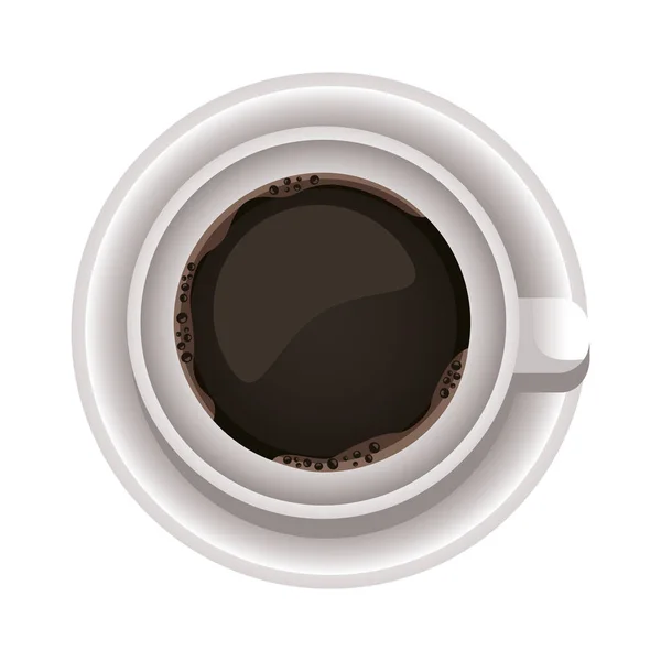 Koffiekopje drinken airview pictogram — Stockvector