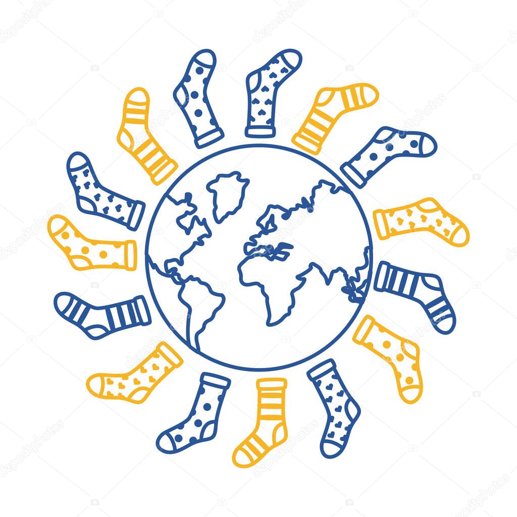 down syndrome socks around the world line style icon