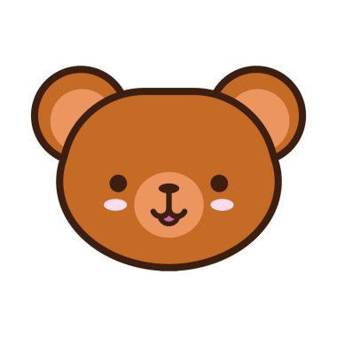 Sevimli küçük ayı kawaii hayvan kuyruğu ve doldurma stili