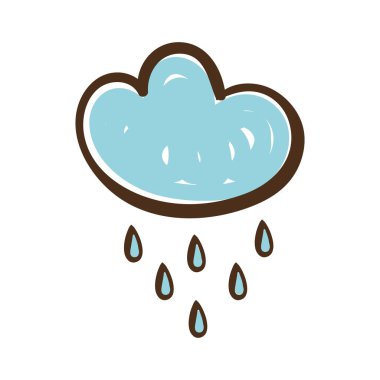 Yağmurlu bulutlu el çizim biçimi simgesi