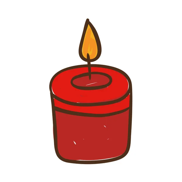 Silná ikona ručně kreslit styl svíčky — Stockový vektor