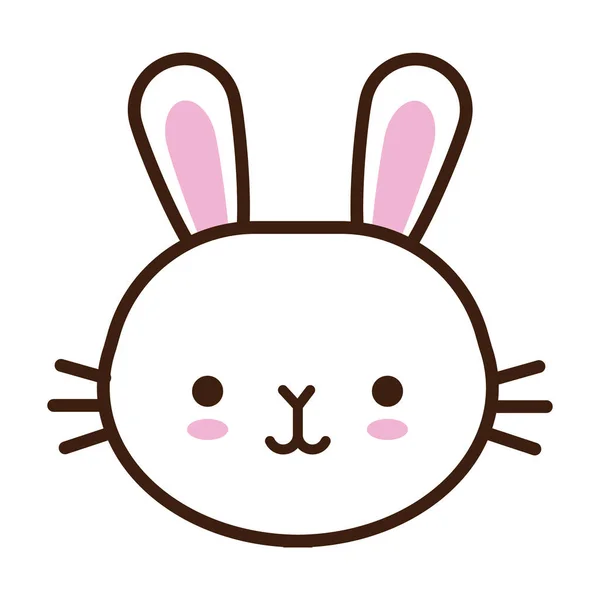 Mignon petit lapin kawaii ligne animale et le style de remplissage — Image vectorielle