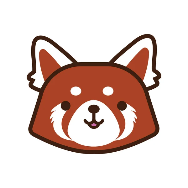 Petit renard kawaii ligne animale et style de remplissage — Image vectorielle