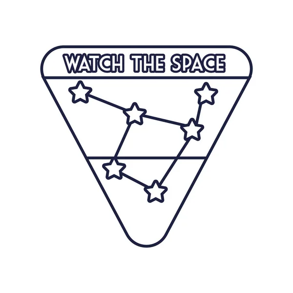 Espace badge avec constellation style ligne — Image vectorielle