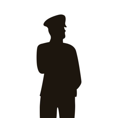 Askeri subay hindi silueti simgesi