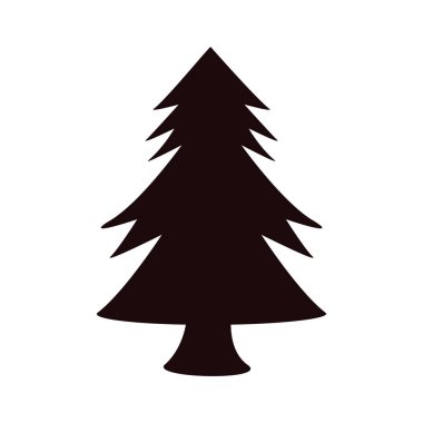 çam ağacı silueti izole edilmiş simge