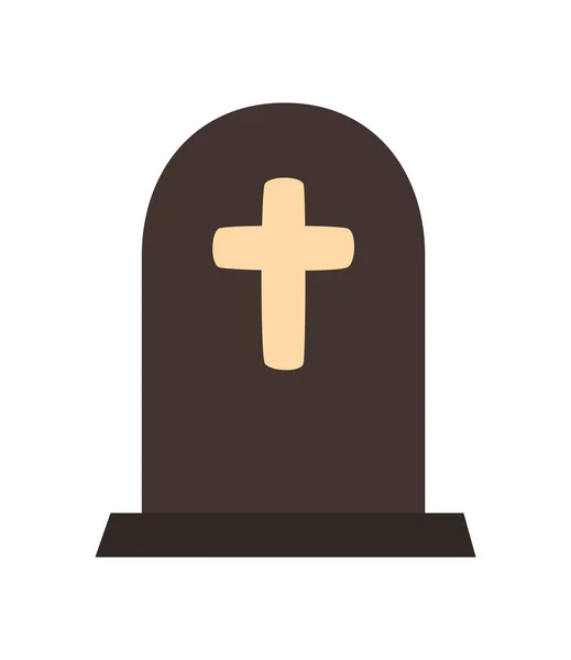 Cemetery tomb graveyard halloween icon — Stock Vector