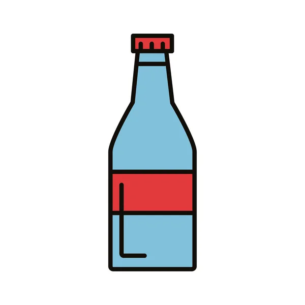 Drank water fles drinken lijn en vul pictogram — Stockvector