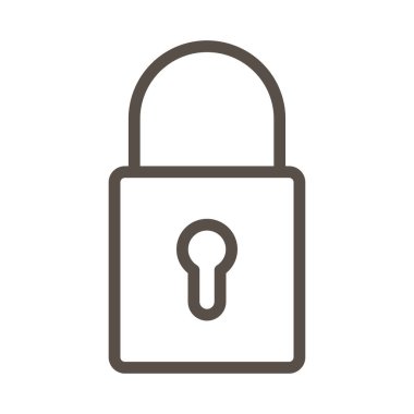 Güvenli asma kilit çizgisi biçimi simgesi