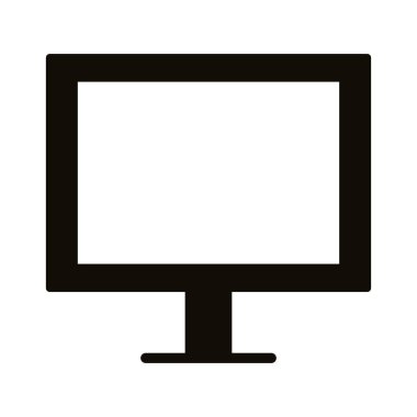 masaüstü bilgisayar siluet biçimi simgesi