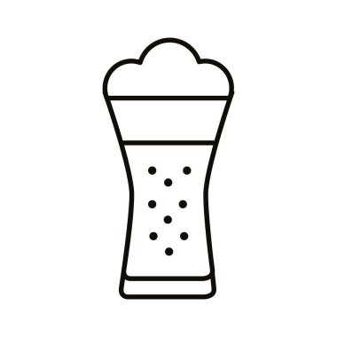Köpük bardakta bira, içecek tarzı ikon.