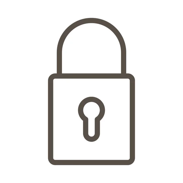 Safe secure padlock line style icon — Stock Vector
