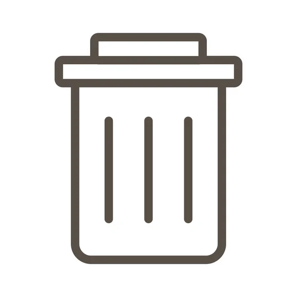Bin ícone estilo de linha de resíduos — Vetor de Stock