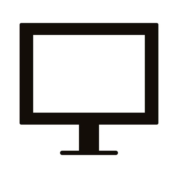 Desktop-Computer-Anzeige Silhouette Stil-Symbol — Stockvektor