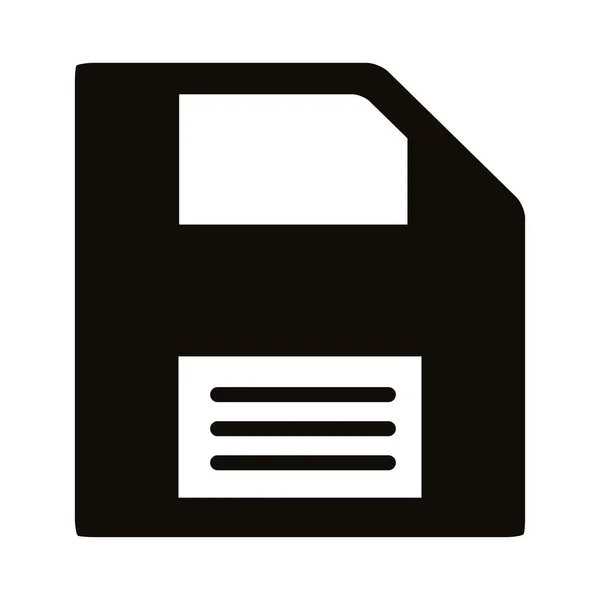 Floppy disk silhouette style icon — Stock Vector