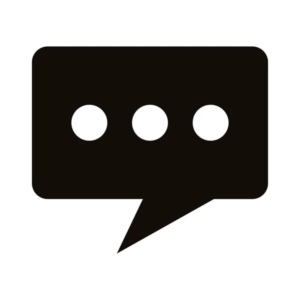 Speech bubble message silhouette style icon — Stock Vector