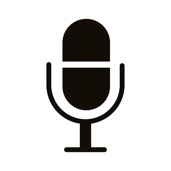 Microphone sound silhouette style icon — Stock Vector