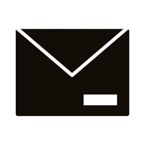 Busta posta inviare icona stile silhouette — Vettoriale Stock