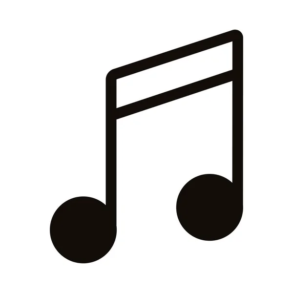 Nota musical silueta icono de estilo — Vector de stock