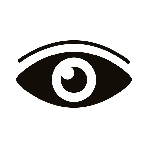 Ícone de estilo silhueta vista olho —  Vetores de Stock