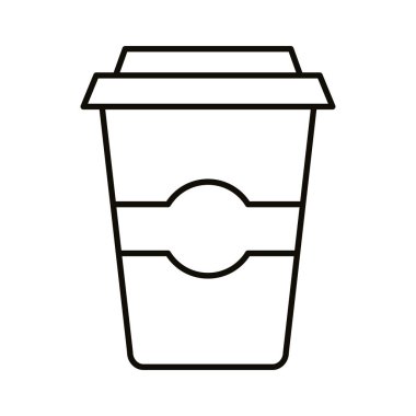 Plastik çaydanlık çizgisi simgesinde kahve