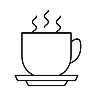 Kahve fincanı sıcak içecek çizgisi simgesi