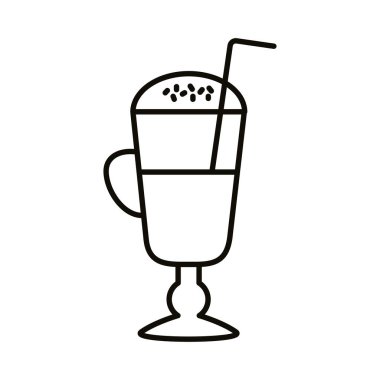 Saman içeceği tarzı simgeli buzlu kahve.