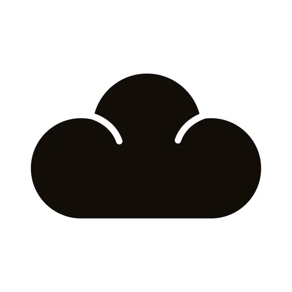 Icône de style silhouette cloud computing — Image vectorielle