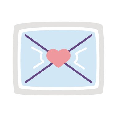 romantik zarf etiketi düz biçim simgesi