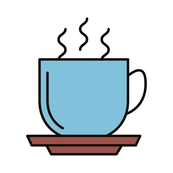 コーヒーカップホットドリンクラインと充填スタイルのアイコン — ストックベクタ