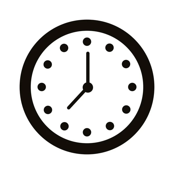 Orologio tempo icona di stile silhouette — Vettoriale Stock