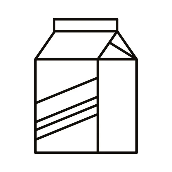 Caixa de leite bebida ícone estilo linha — Vetor de Stock