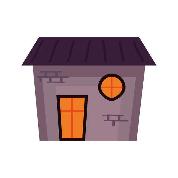 Хеллоуїн будинок привидами будівельна ікона — стоковий вектор
