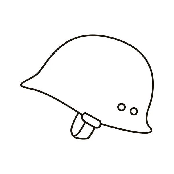 Soldado casco cabeza línea de protección estilo icono — Archivo Imágenes Vectoriales