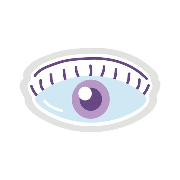 Eye human sticker flat style icon — Stock Vector