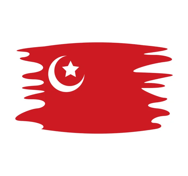 Τουρκία σημαία χώρα πατριωτικό ζωγραφισμένο εικονίδιο — Διανυσματικό Αρχείο