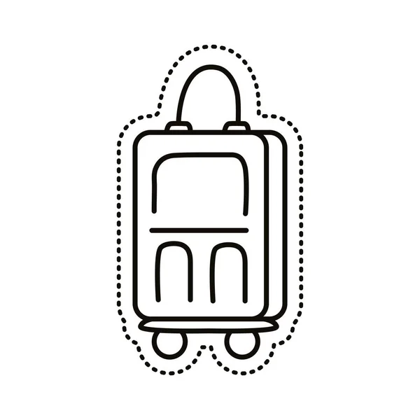 Suitcase sticker line style icon — Stock Vector